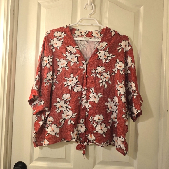 Reitmans Loose Fitting Button Up | Size Medium | Linen - Picture 1 of 7